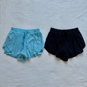 All in Motion Women’s 3” Flutter Athletic Shorts Bundle: Blue & Black - Medium